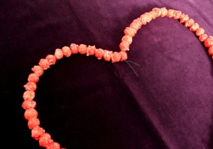 Twisted Floral Wire to Attach Two Halves of Popcorn Heart
