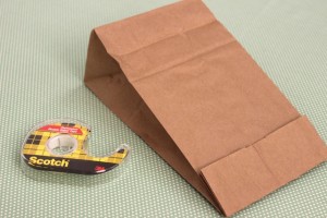Mouth of Paper Bag Folded and Held in Place With Double-Sided Tape
