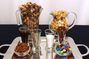 Popcorn Toppings Served in Shot Glasses
